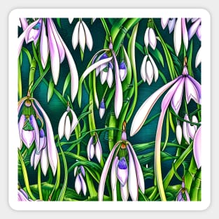 Winter Snow Drop Flowers Sticker